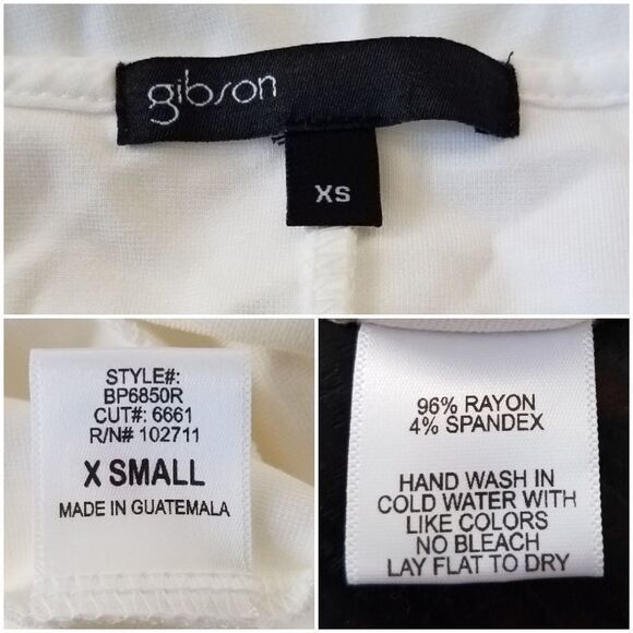 Gibson Faux Wrap Tie Shirt sz XS in Ivory - Picture 8 of 8